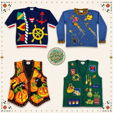 Vintage Heavy Knit Novelty Jumpers Mix:10pcs (S4)