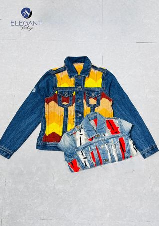 UPCYCLED Denim Patchwork & Ponchos Jackets - EVR0489