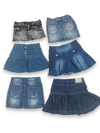 Stock di Gonne in Denim Vintage Y2K – Mini, Plissettate e a Strati Lavaggi (B-11)