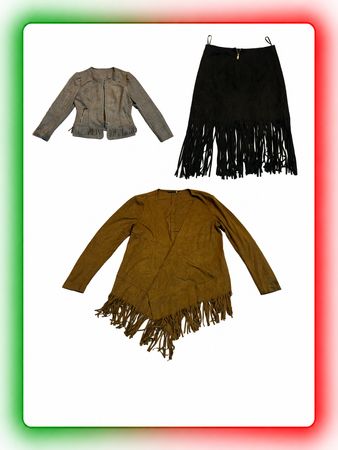 Women’s Fringe Jackets & Skirt Bundle | Western Boho Vintage(RM-17)