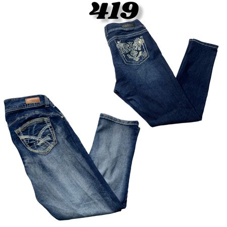 Y2k Skinny Mix jeans (brands) Silver Amethyst & Maurices etc #419.