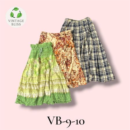 Y2K Printed Cotton Skirt Wholesale Bundle – 11 Piece Lot(VB-9-10)