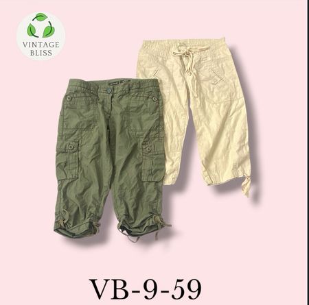 Y2K Vintage Cargo Capri Pants Wholesale Bundle Assorted Styles(VB-9-59) 7 piece