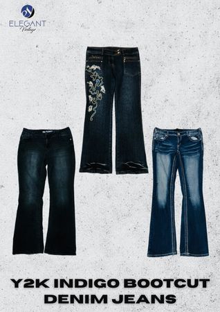 Y2K Indigo Bootcut Denim Jeans - EV2429