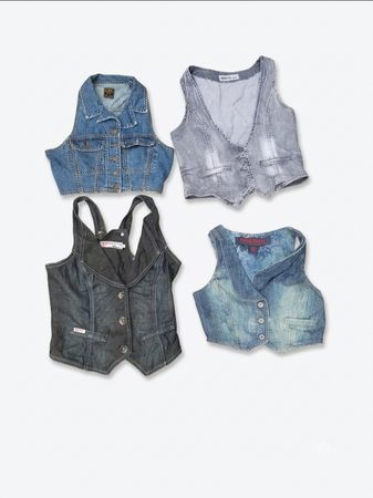 Vintage Y2K Denim Vest Bundle | Lee, Grey Wash & Racerback Waistcoats(WC-11)