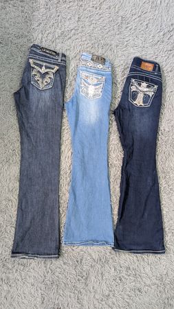 ***Jeans a campana con decorazioni Y2K – Stile denim retro