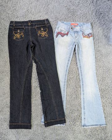 ***Y2K Flare Jeans – Retro Casual Fashion Mix
