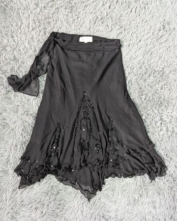 ***Y2K Black Floral Skirts