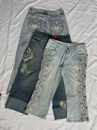 Y2K Embellish Capri Jeans B # 280
