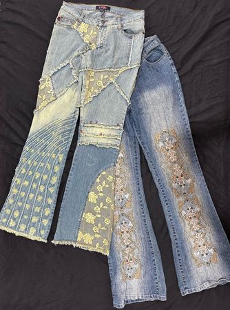 Y2K Side Embellish Bootcut Jean B# 572