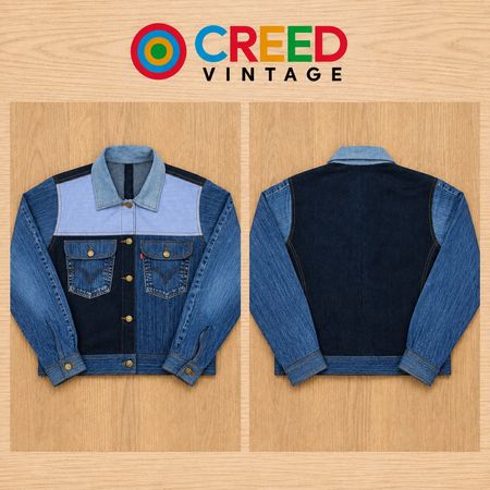 CR2264 UPGECYCLTES GEMISCHTES STOFF DENIM TRUCKERJACKE