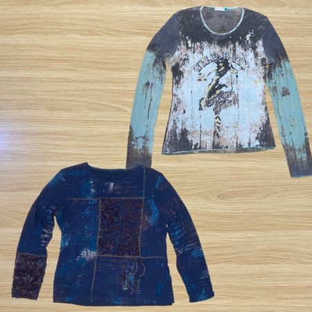 Y2K Vintage Long Sleeve Top Collection – Assorted Graphic & Printed Styles
