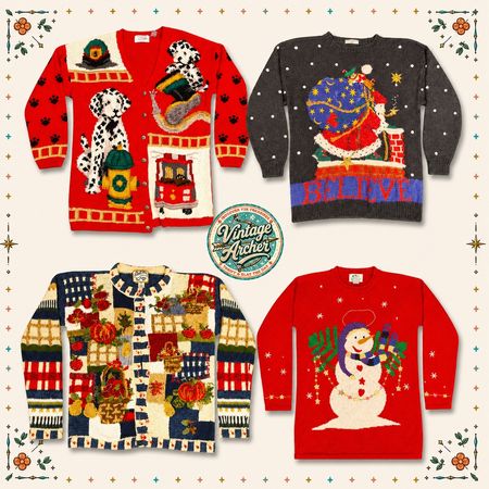 Vintage Heavy Knit Novelty Jumpers Mix Bundle: 10pcs (CM3)