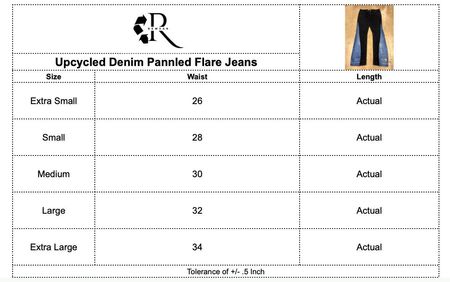 Upcycled Denim Pannled Flare Jeans