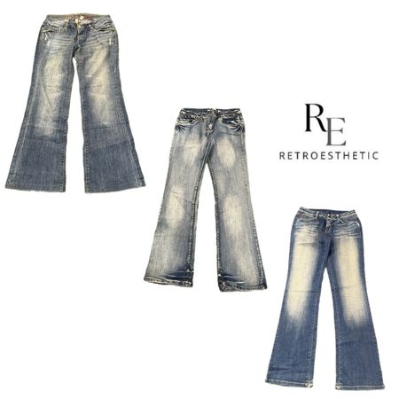 Y2K Paris Hilton Ära Mädchen Denim Jeans RE-3648