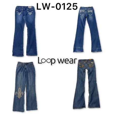 Jeans Bootcut Taille Basse Y2K Avec Poches Embellies