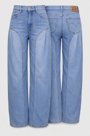 CR2107 UPCYCLED CONTRAST PANEL DENIM JEANS