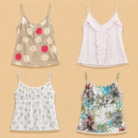 Y2k Soft Bloom Cotton Cami Tops
