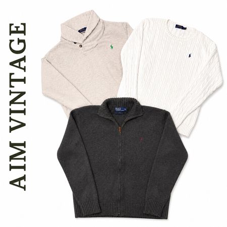 Ralph Lauren knitwear, zipper, button mock neck sweaters