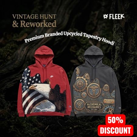 Upcycled premium branded Tapestry Hoodies