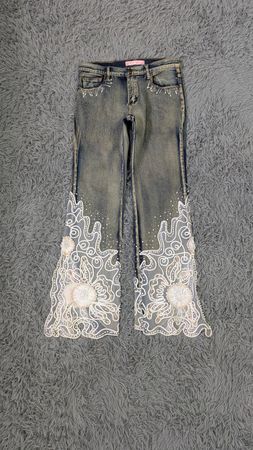 ***Y2K Crystal Embellished Jeans