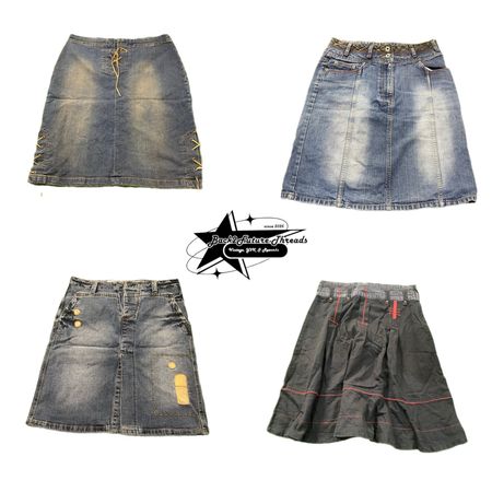 Y2k NYC IT GIRL DENIM MIDI SKIRT B2F-160