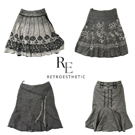 Y2K Unique Corduroy Maxi Skirt RE-3802