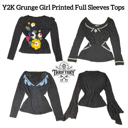 Y2K Girl Grunge Printed Full Sleeves Tops TY-092