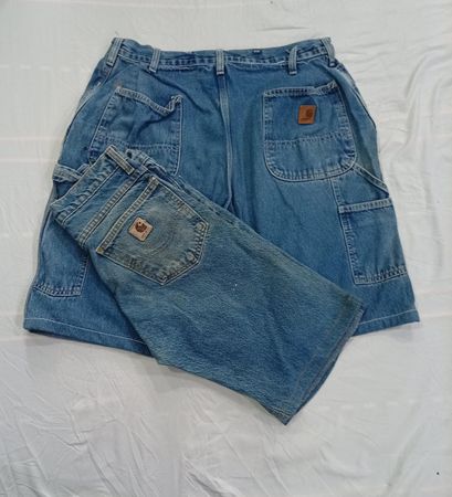 CR10998 Upcycled Carhartt Double-Knee Shorts