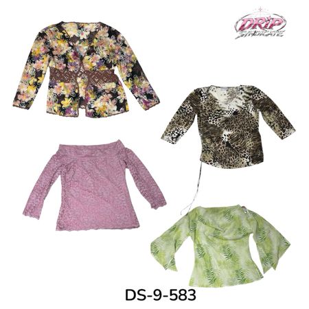 Y2K L.S Printed Blouse With Retro Vibes (DS-9-583)