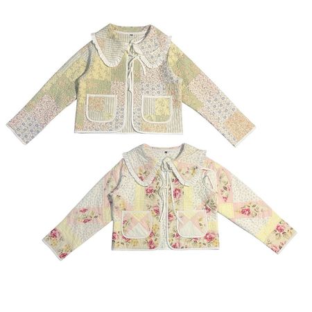 Upcycle Frill Collar Quilt Jacket