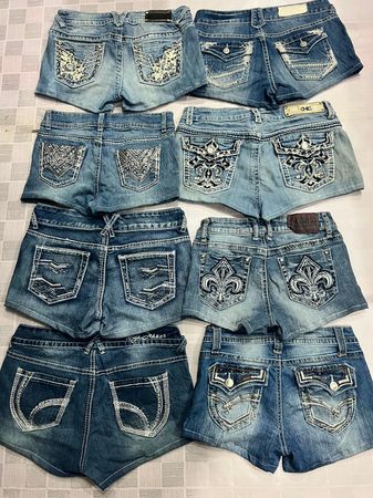 R723 Upcycled Ladies Embellished Sexy Shorts