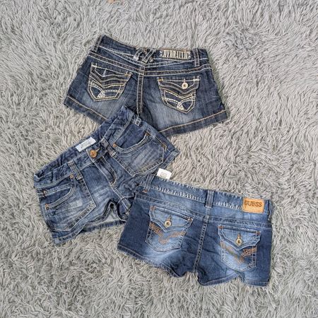 ***Y2K Trendy Mixed Rise Denim Shorts