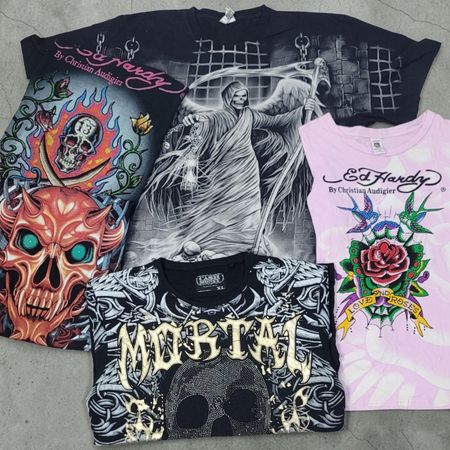 Ed hardy and vintage printed t shirts RR#04