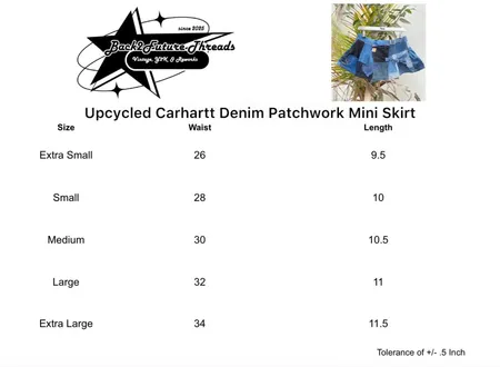 Upcycled Carhartt Denim Patchwork Mini Skirt