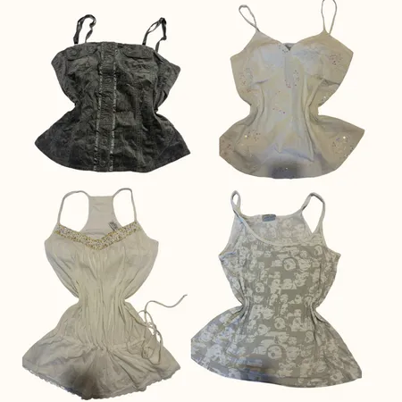 Y2K Faded Rose Cami Tops- ST-114