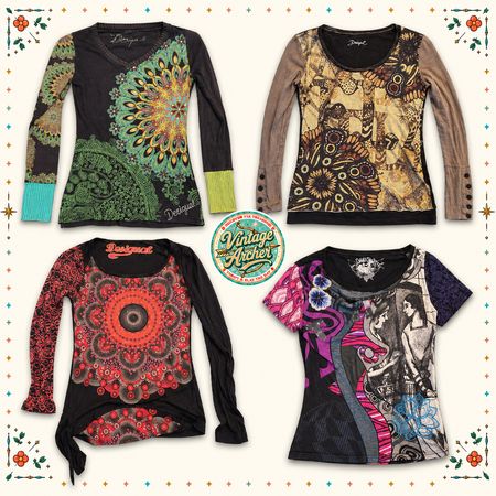 Y2K Desigual Dreamscape Boho Print Tops 10 Stück (D2)