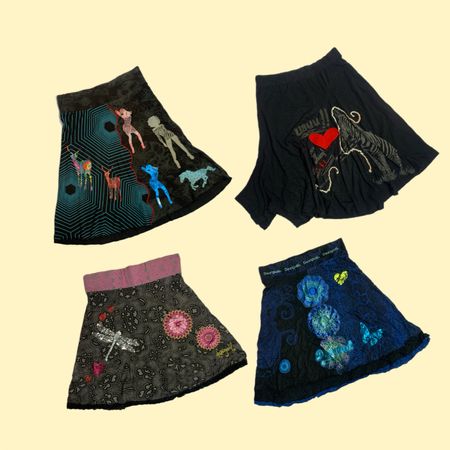 Y2K Graphic Printed Skirts Ft Desigual