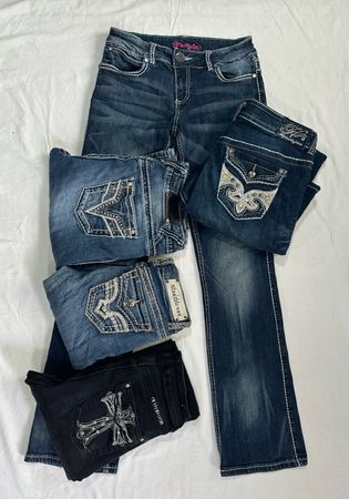 Y2K Embellished Bootcut Jeans B # 326