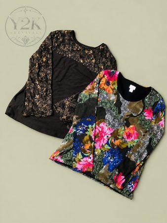 Y2k Floral & Lace Blouse