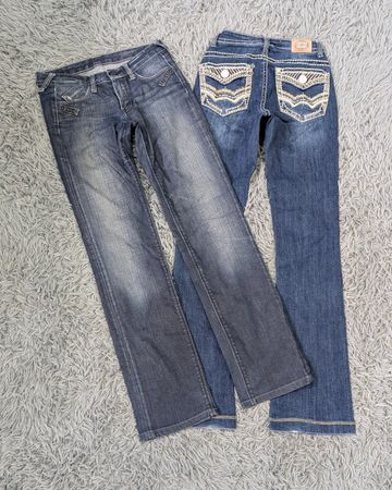 ***Y2K Bootcut Embroidered Jeans
