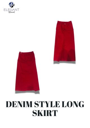 Upcyled Denim Style Long Skirts - EVR0235