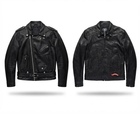 (FV-2432)     Vintage Leather Biker Jackets – Wholesale 90s Motorcycle Style