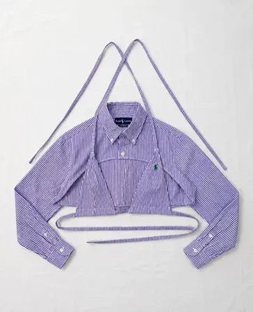 Upcycle Ralph Lauren Cut Out Crop Top (Dc-09-81)
