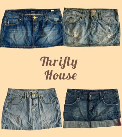 Y2K Distressed Jean Mini Skirts(TH/562)