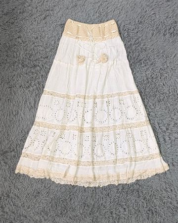CN*1014* Y2K Cotton Skirt Bundle White Summer Boho Style