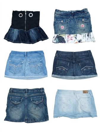 Wholesale Vintage Y2K Denim Mini Skirt Bundle –(A-34)