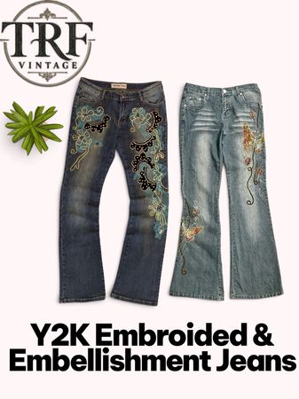 #183 Y2K embroidered and embellished jeans