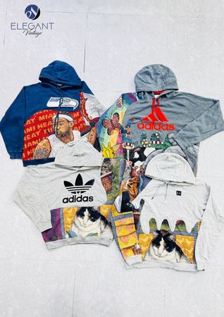 Upcycled Adidas & Mix Branded Hoodies - EVR0683