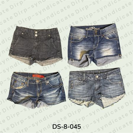 trendy denim micro mini shorts.